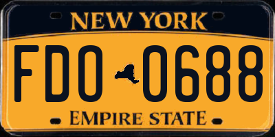 NY license plate FDO0688