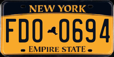NY license plate FDO0694