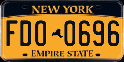NY license plate FDO0696