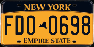 NY license plate FDO0698