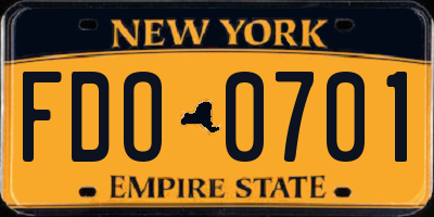 NY license plate FDO0701