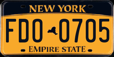 NY license plate FDO0705
