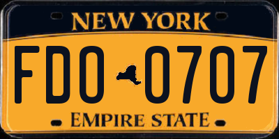 NY license plate FDO0707