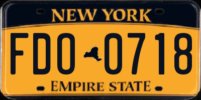 NY license plate FDO0718