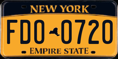NY license plate FDO0720