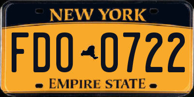 NY license plate FDO0722