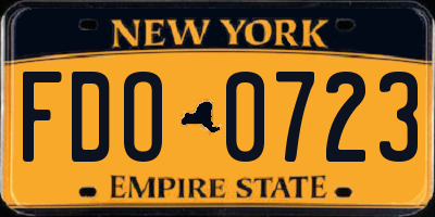 NY license plate FDO0723