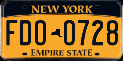 NY license plate FDO0728