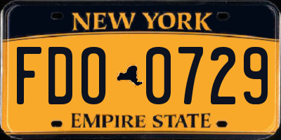 NY license plate FDO0729