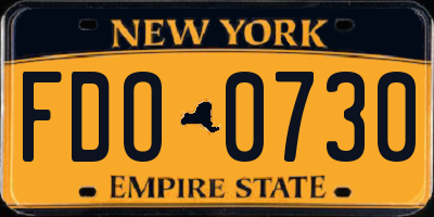 NY license plate FDO0730