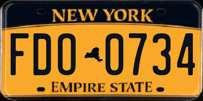 NY license plate FDO0734