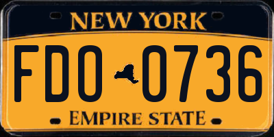 NY license plate FDO0736