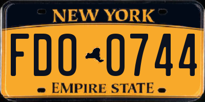 NY license plate FDO0744