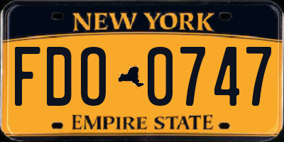 NY license plate FDO0747