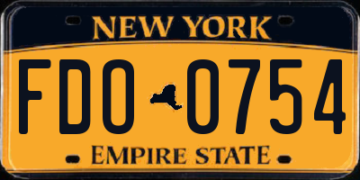 NY license plate FDO0754