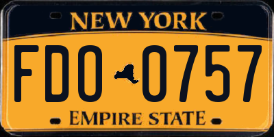 NY license plate FDO0757