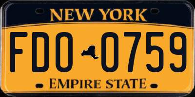NY license plate FDO0759