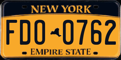 NY license plate FDO0762