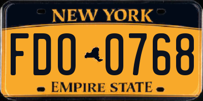 NY license plate FDO0768