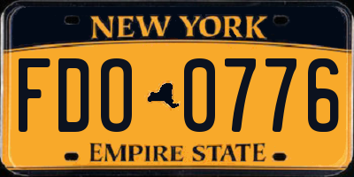 NY license plate FDO0776