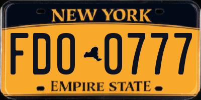 NY license plate FDO0777