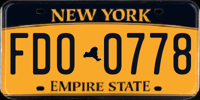 NY license plate FDO0778