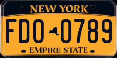 NY license plate FDO0789