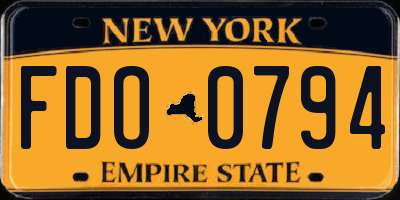 NY license plate FDO0794