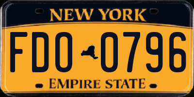 NY license plate FDO0796