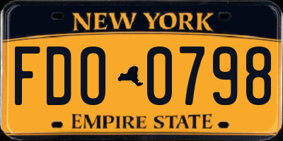 NY license plate FDO0798