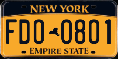 NY license plate FDO0801
