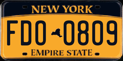 NY license plate FDO0809