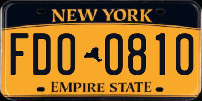 NY license plate FDO0810