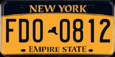 NY license plate FDO0812