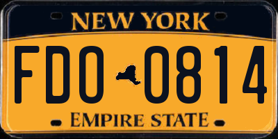 NY license plate FDO0814