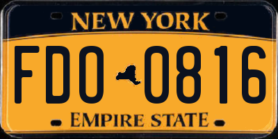 NY license plate FDO0816