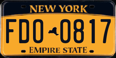 NY license plate FDO0817