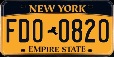 NY license plate FDO0820