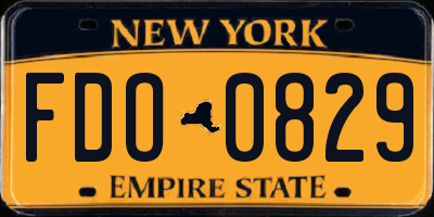 NY license plate FDO0829