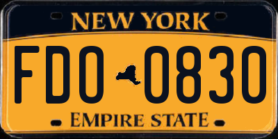NY license plate FDO0830