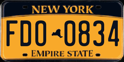 NY license plate FDO0834