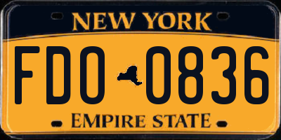 NY license plate FDO0836