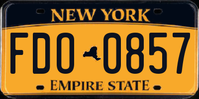 NY license plate FDO0857