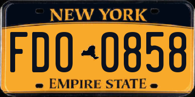 NY license plate FDO0858