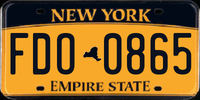 NY license plate FDO0865
