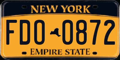 NY license plate FDO0872