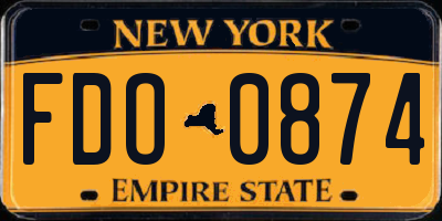 NY license plate FDO0874