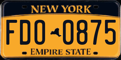 NY license plate FDO0875