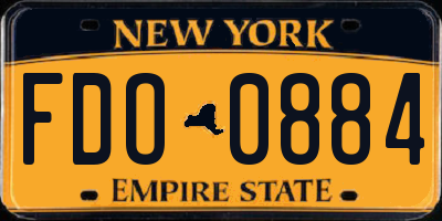 NY license plate FDO0884