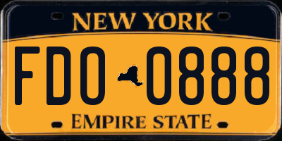 NY license plate FDO0888